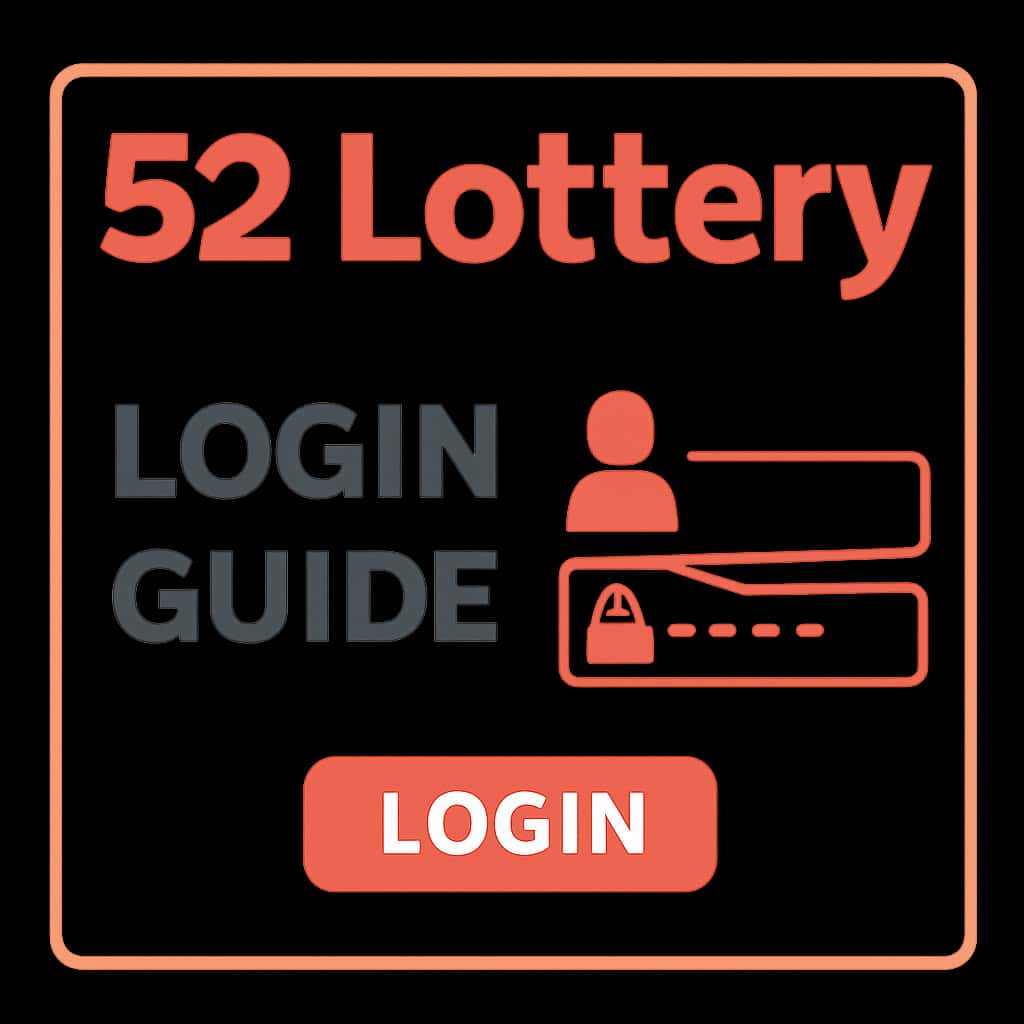 An illustration detailing the login process for 52 Lottery.