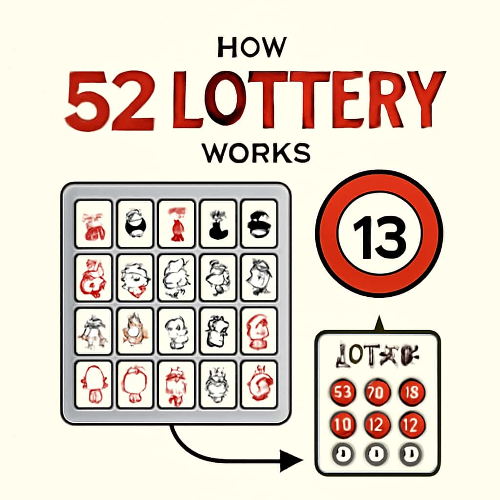 Diagram explaining How 52 Lottery Works.