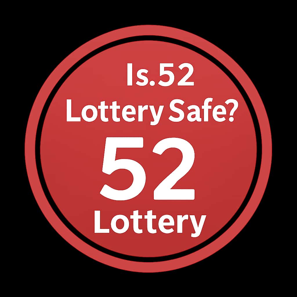 A badge illustrating the safety of the 52 Lottery platform.