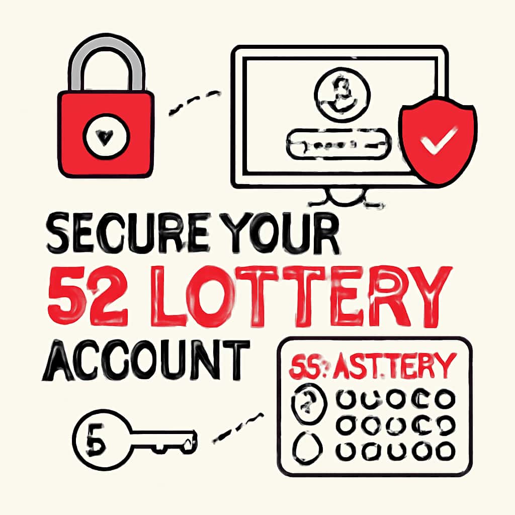 An educational diagram outlining steps to secure your 52 Lottery account.