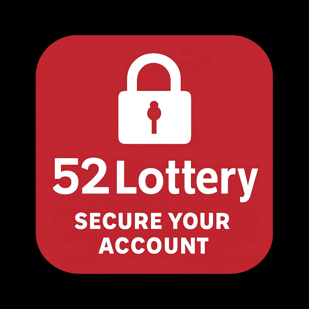A badge icon illustrating security for 52 Lottery accounts.