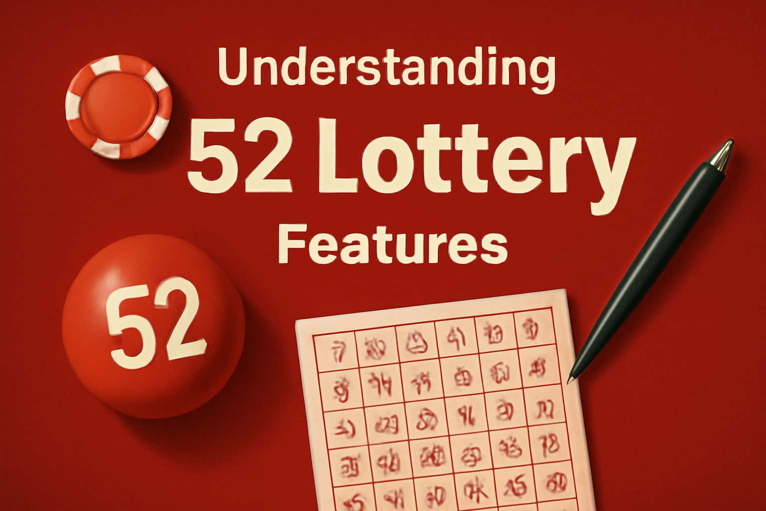 A modern visual representation of the 52 Lottery features, emphasizing user guidance and support.